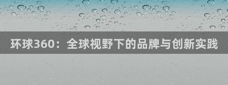 极悦娱乐app网页入口：环球360：全球视野下的品牌与创新实践